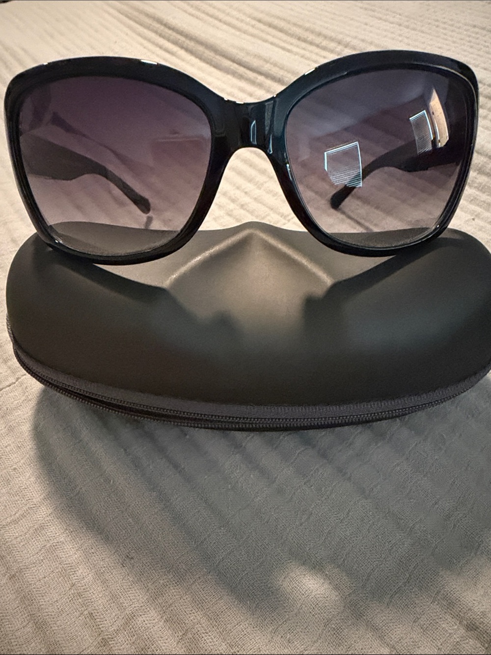 Carolina Lemke Berlin Women's Oversized Black Sunglasses with Gradient Lenses